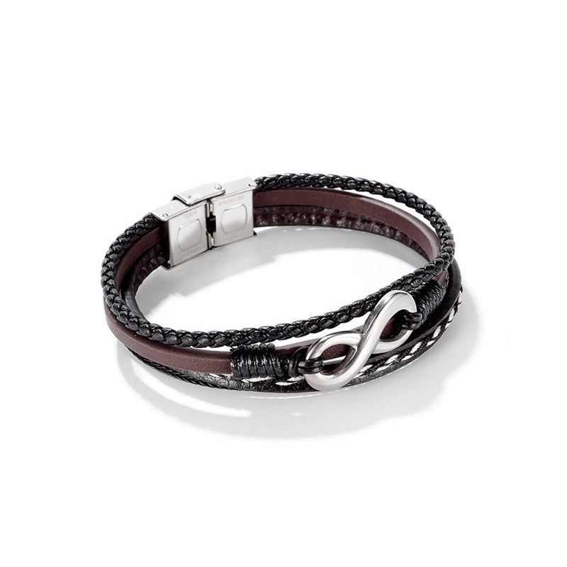 Svart och brunt oändlighetsarmband