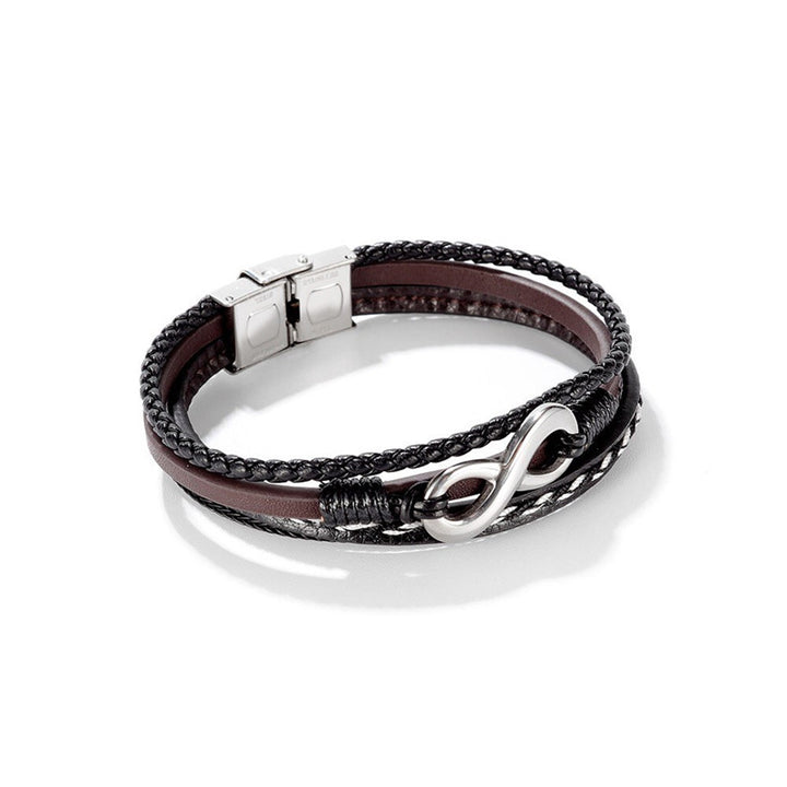 Svart och brunt oändlighetsarmband