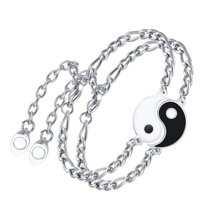 Ystävä Yin ja Yang Teräsrannekorut