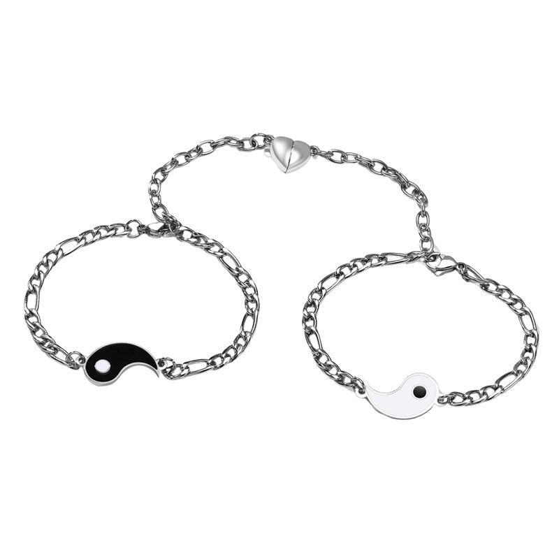 Ystävä Yin ja Yang Teräsrannekorut