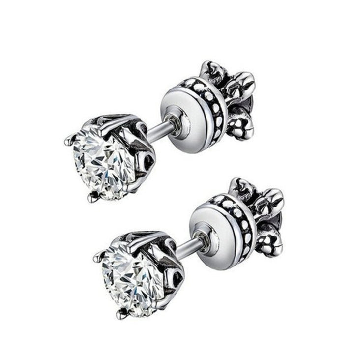 Kaksipuoleiset Kruunuzirkoni Teräskorvakorut