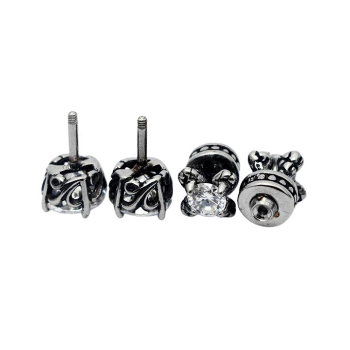 Kaksipuoleiset Kruunuzirkoni Teräskorvakorut