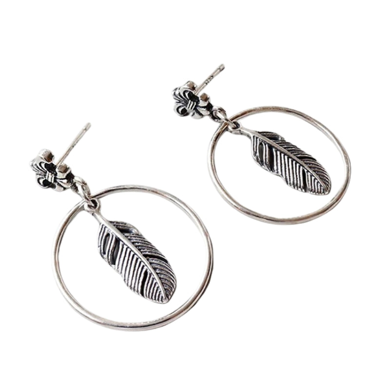 Feather Silver Earrings