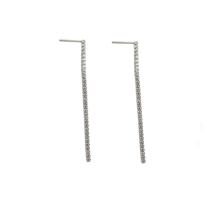 Långa örhängen i zirkonsilver