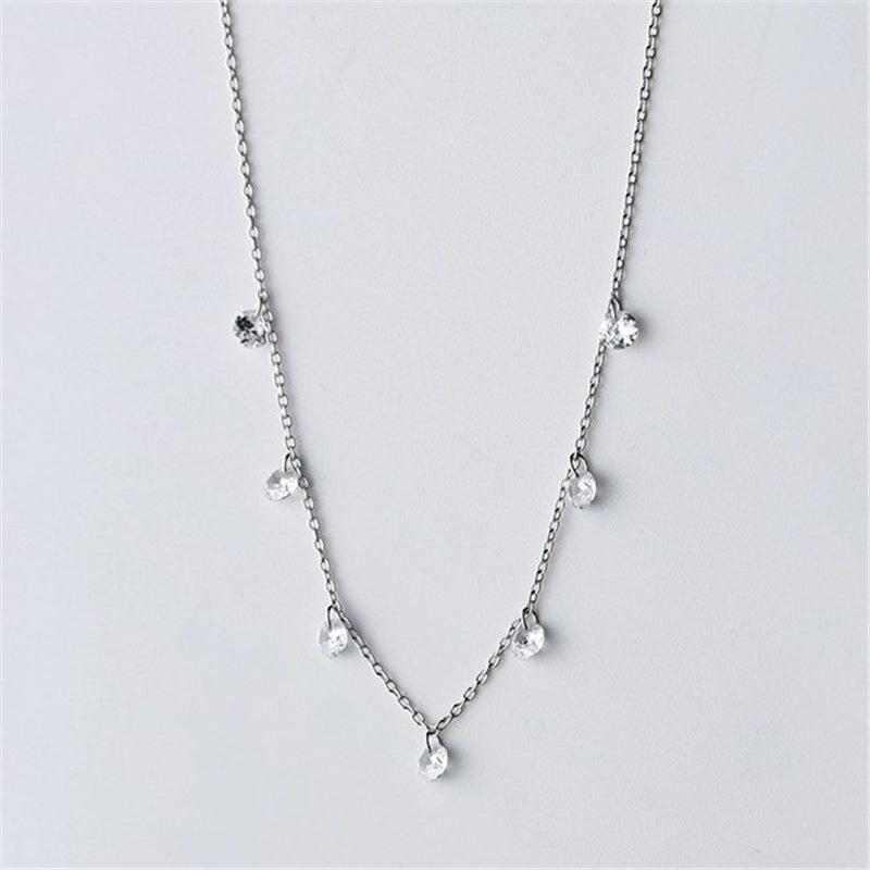 Zirkonia Hopeakaulaketju