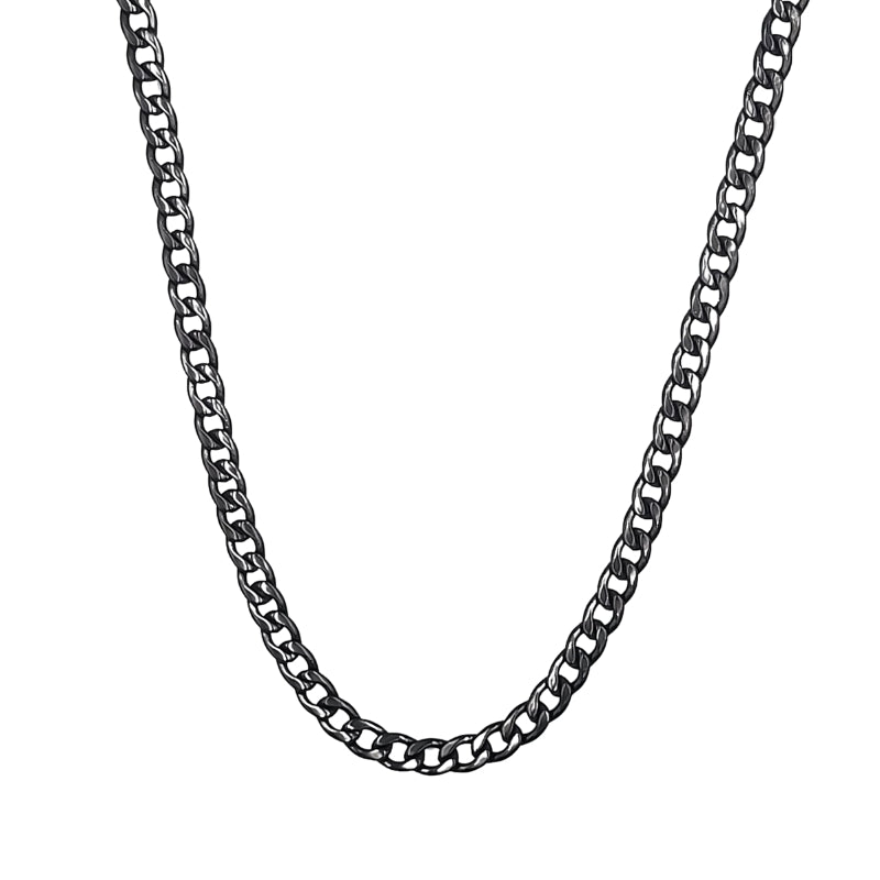 Svart rustningskedja 60 cm, stålhalskedja