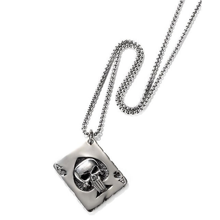 Pääkallo Ässä Teräskaulakoru