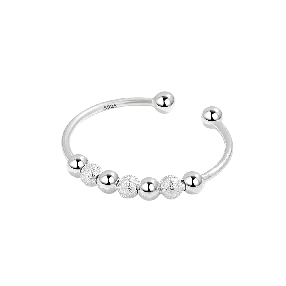 Säädettävä Anti-Stressi Kuula Hopeasormus