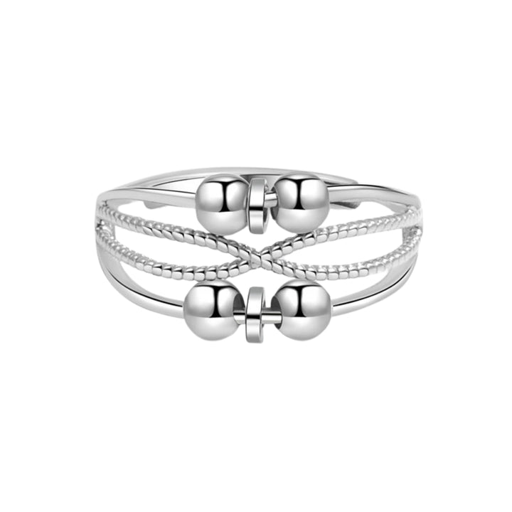 Säädettävä Anti-Stressi Kuula Hopeasormus