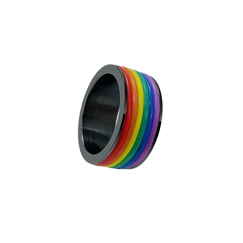 Sateenkaari  Kirurginterässormus Pride